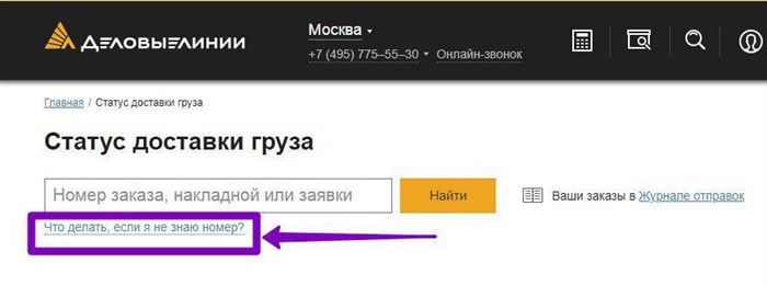 деловые линии отследить груза по паспорту