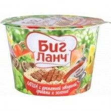 Лапша б/п «Биг Ланч» с ароматной говядиной грибами и зеленью 90г